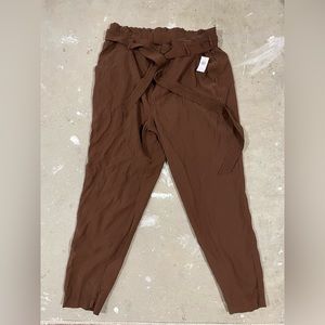 Brown Pant with Ruffle Edge